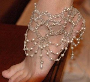 Jewelry Bracelet On His Leg
